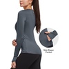 image:imagebaleaf Thermal Shirts for Women Long Sleeve Fleece Tops Winter RunningGray