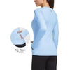 image:imagebaleaf Thermal Shirts for Women Long Sleeve Fleece Tops Winter RunningLight Blue