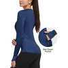image:imagebaleaf Thermal Shirts for Women Long Sleeve Fleece Tops Winter RunningNavy