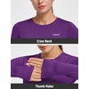 image:imagebaleaf Thermal Shirts for Women Long Sleeve Fleece Tops Winter RunningPurple