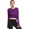 image:imagebaleaf Thermal Shirts for Women Long Sleeve Fleece Tops Winter RunningPurple