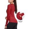 image:imagebaleaf Thermal Shirts for Women Long Sleeve Fleece Tops Winter RunningRed