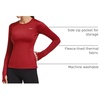 image:imagebaleaf Thermal Shirts for Women Long Sleeve Fleece Tops Winter RunningRed