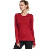 image:imagebaleaf Thermal Shirts for Women Long Sleeve Fleece Tops Winter RunningRed