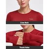 image:imagebaleaf Thermal Shirts for Women Long Sleeve Fleece Tops Winter RunningRed