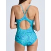 image:imagebaleaf Womens Athletic Training Adjustable Strap One Piece SwimsuitStyle 02green Blue Sea