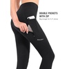 image:imagebaleaf Womens Fleece Lined Leggings Zip Pockets Water Resistant TightsAblack