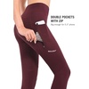 image:imagebaleaf Womens Fleece Lined Leggings Zip Pockets Water Resistant TightsAred