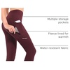 image:imagebaleaf Womens Fleece Lined Leggings Zip Pockets Water Resistant TightsAred