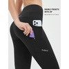 image:imagebaleaf Womens Fleece Lined Leggings Zip Pockets Water Resistant TightsCblack