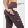 image:imagebaleaf Womens Fleece Lined Leggings Zip Pockets Water Resistant TightsCdark Brown No Water Resistant