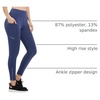 image:imagebaleaf Womens Fleece Lined Leggings Zip Pockets Water Resistant TightsCnavy Blue No Water Resistant