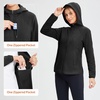 image:imagebaleaf Womens Fleece Thermal Jacket Hooded Polar Warm Winter Lightweight Jackets Cold Weather Running Hiking Casual OutdoorBlack