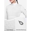 image:imagebaleaf Womens Horse Riding Shirts Long Sleeve Half Zip Pullover Fleece Jacket Winter Cold Weather Running GearWhite