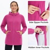 image:imagebaleaf Womens Long Fleece Jacket Full Zip Polar Fleece Hoodie Soft Lightweight Winter CoatRouge Pink