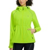 image:imagebaleaf Womens Rain Jacket Waterproof Packable Lightweight CyclingFluorescent Green