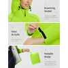 image:imagebaleaf Womens Rain Jacket Waterproof Packable Lightweight CyclingFluorescent Green
