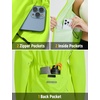 image:imagebaleaf Womens Rain Jacket Waterproof Packable Lightweight CyclingFluorescent Green