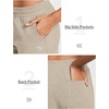 image:imagebaleaf Womens Sweatpants Cotton Joggers with Pockets Tapered LoungingLight Khaki