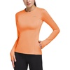 image:imagebaleaf Thermal Shirts for Women Long Sleeve Fleece Tops Winter RunningApricot