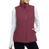 image:imagebaleaf Womens Running Puffer Vest Lightweight Winter Warm Vests Water Resistant Sleeveless Puffer JacketsWine Red
