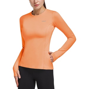 image:imagebaleaf Thermal Shirts for Women Long Sleeve Fleece Tops Winter RunningApricot