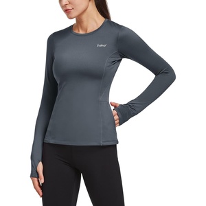 image:imagebaleaf Thermal Shirts for Women Long Sleeve Fleece Tops Winter RunningGray