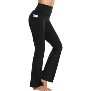 image:imagebaleaf Womens 2932 Bootcut Yoga Work Pants High Waisted with Pockets Stretch Bootleg Business Casual PantsBlack29