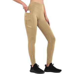 image:imagebaleaf Womens Fleece Lined Leggings Zip Pockets Water Resistant TightsAbrown