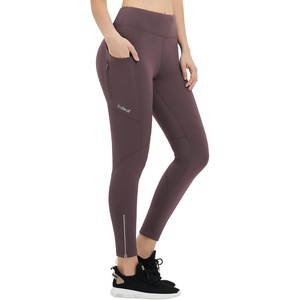 image:imagebaleaf Womens Fleece Lined Leggings Zip Pockets Water Resistant TightsCdark Brown No Water Resistant