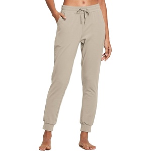 image:imagebaleaf Womens Sweatpants Cotton Joggers with Pockets Tapered LoungingLight Khaki